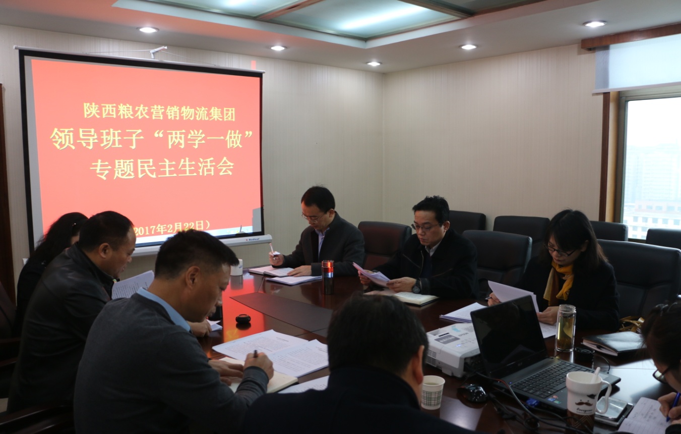 陜西糧農營銷物流集團召開領導班子“兩學一做”專題民主生活會